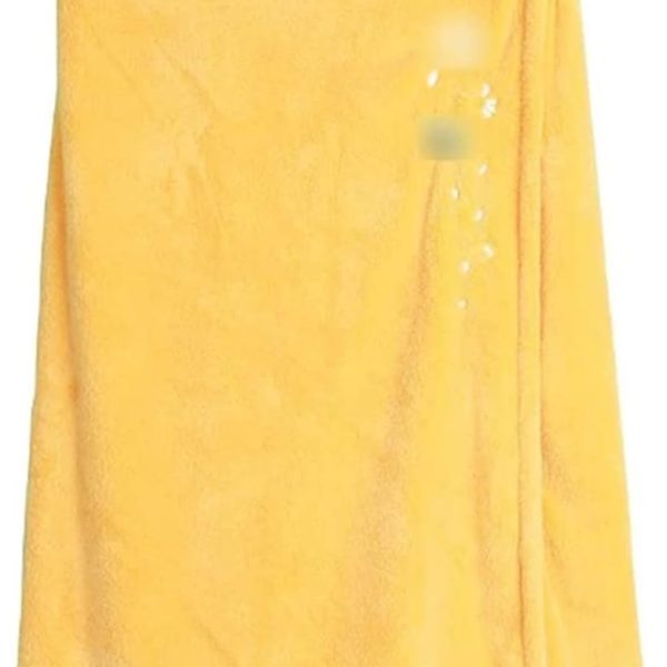 Microfiber Bathrobe Ladies Shower Women Soft Bath Towel Adult Home Textile Sauna Towel (Color : Yellow, Size : 140x70cm)