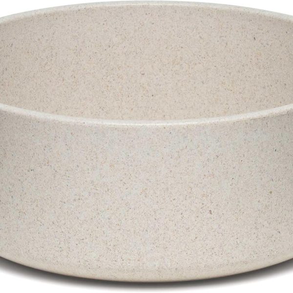 Eco-Friendly Pet Bowls & Dishes for Dog, Cats, Puppy Food and Water Dish -Sustainable and Dishwasher Safe, Made with Real Bamboo (Medium, Oat-Beige)