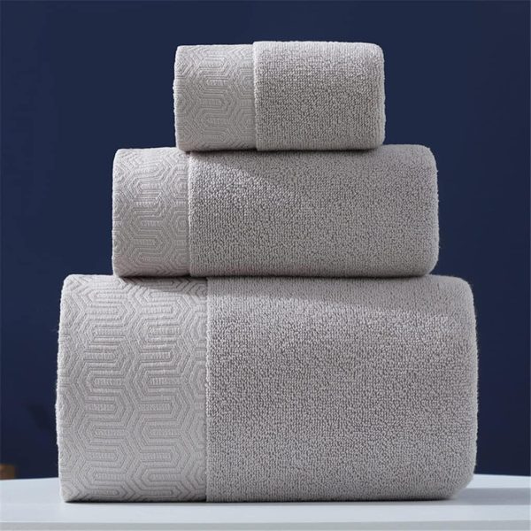 Solid-Color Bath Towel Set | Includes 1 Large Bath Towel, 1 Hand Towel, and 1 Washcloth | Soft Pure Cotton Material | Highly Absorbent | Perfect for Bathroom Use