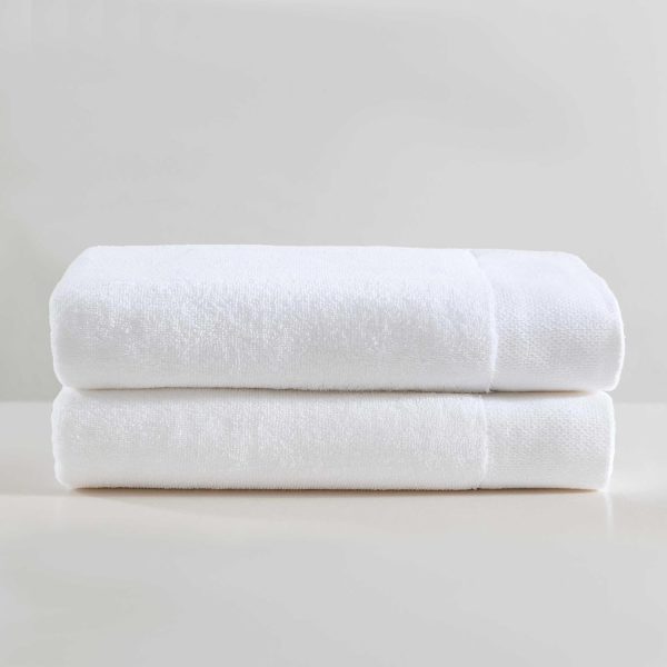 Bath Towel Set: Ultra-soft, highly absorbent pure cotton towels featuring a zero-twist weave; includes a branded hanging loop for easy storage.