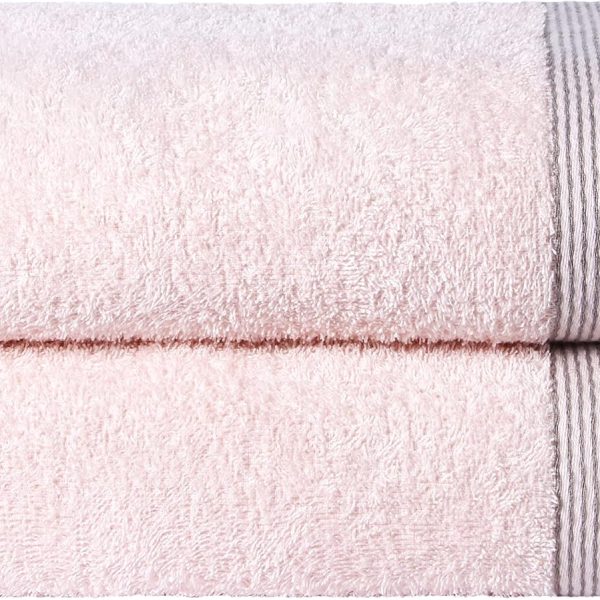 Ultra Soft 2 Pack Oversized Bath Towel Set 28x55 inches, 100% Cotton Large Bath Towels, Ultra Absorbant Compact Quickdry & Lightweight Towel, Ideal for Gym Travel Camp Pool - Pink