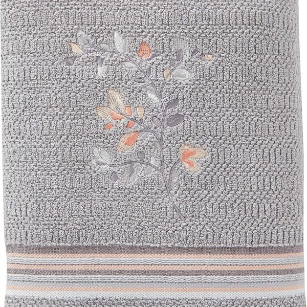 Greenhouse Leaf Pattern Bath Towel (Gray, Small)